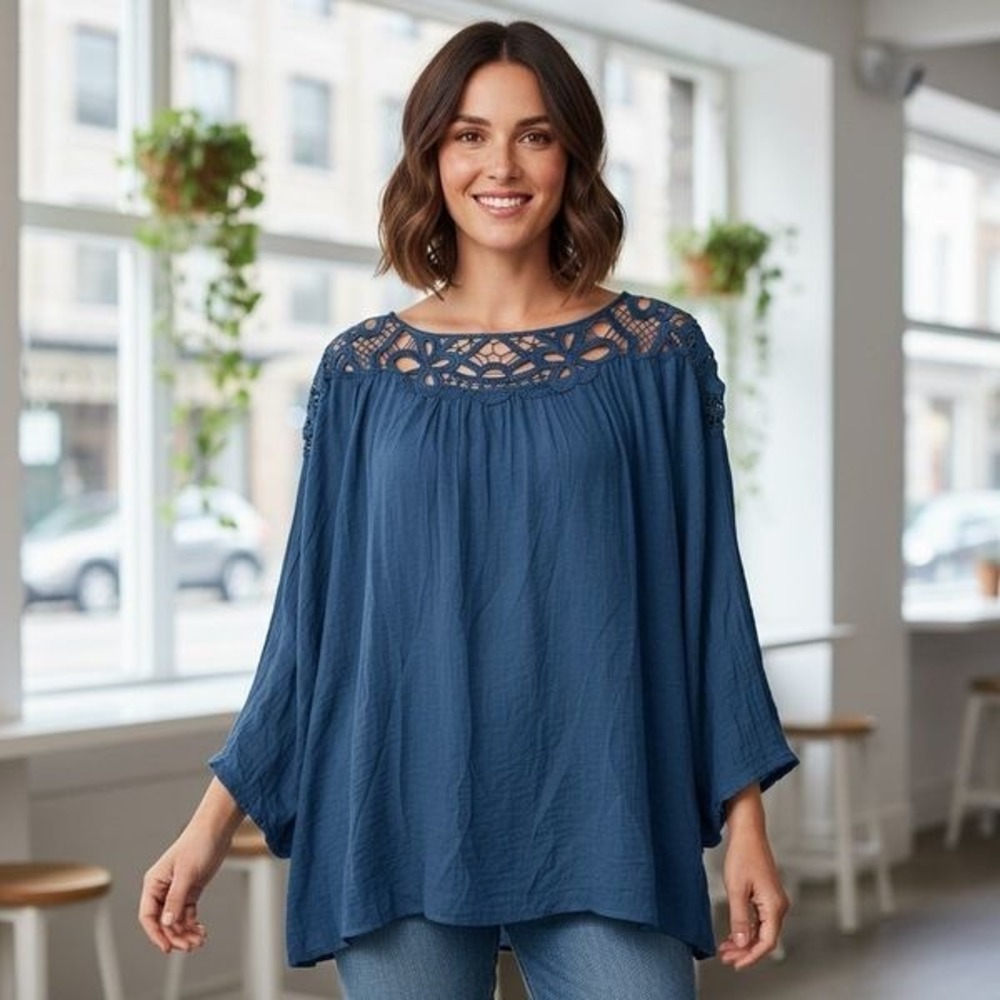 Zac &‎ Rachel blue plus size blouse sz 2x